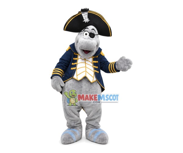 One-eyed Pirate Dog of Street Shot Mascot Costume One-eyed Pirate Dog of Street Shot Mascot Costume