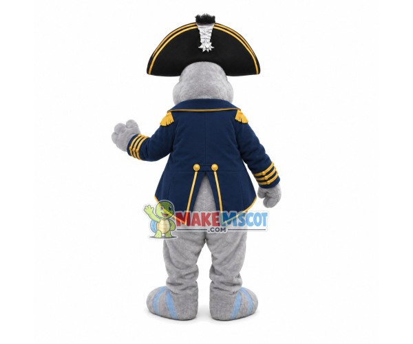 One-eyed Pirate Dog of Street Shot Mascot Costume One-eyed Pirate Dog of Street Shot Mascot Costume