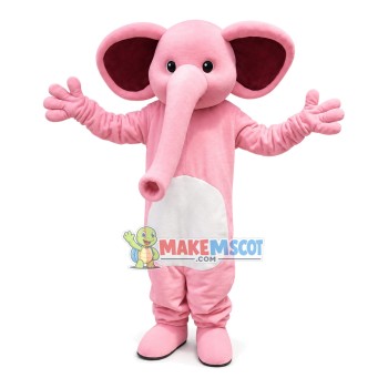 Outdoor Lovely Pink Elephant Mascot Costume