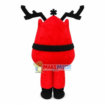 Funny Small Snowman With Antlers Mascot Costume Funny Small Snowman With Antlers Mascot Costume