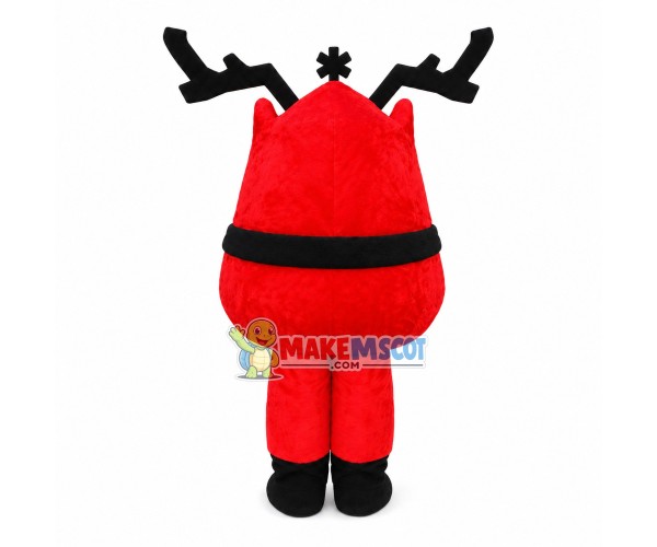 Funny Small Snowman With Antlers Mascot Costume Funny Small Snowman With Antlers Mascot Costume