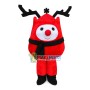 Funny Small Snowman With Antlers Mascot Costume