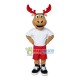 Athlete Elk With Red Antlers Mascot Costume Athlete Elk With Red Antlers Mascot Costume