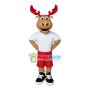 Athlete Elk With Red Antlers Mascot Costume