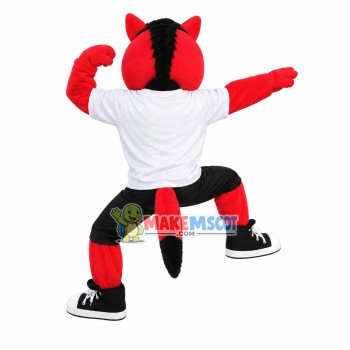 The Imposing Red Wolf Player Mascot Costume The Imposing Red Wolf Player Mascot Costume