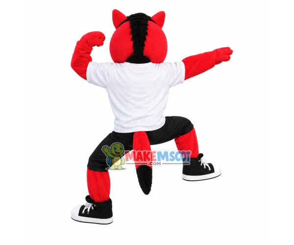 The Imposing Red Wolf Player Mascot Costume The Imposing Red Wolf Player Mascot Costume