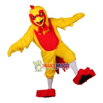 Violent Furry Yellow & Red Chicken Mascot Costume Violent Furry Yellow & Red Chicken Mascot Costume