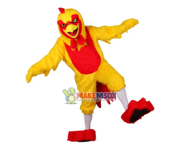 Violent Furry Yellow & Red Chicken Mascot Costume Violent Furry Yellow & Red Chicken Mascot Costume