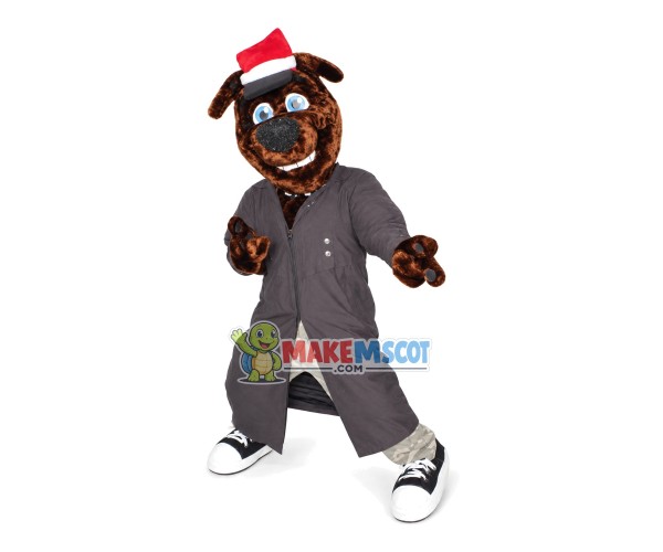 Hilarious Christmas Brown Dog Mascot Costume
