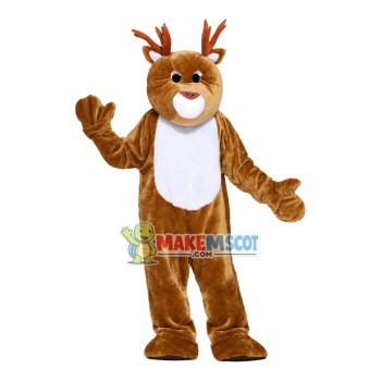 Fat Elk With Forked Antlers Mascot Costume Fat Elk With Forked Antlers Mascot Costume