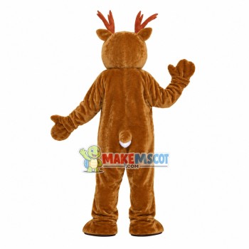 Fat Elk With Forked Antlers Mascot Costume