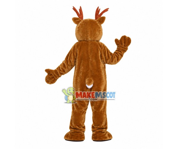 Fat Elk With Forked Antlers Mascot Costume Fat Elk With Forked Antlers Mascot Costume