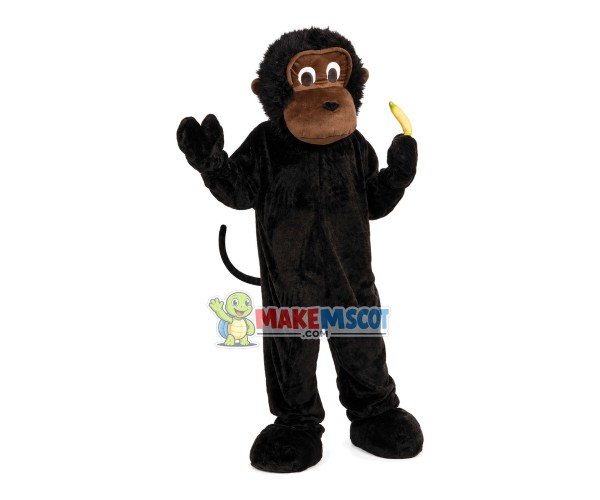 Zoo Monkey Holding Banana Mascot Costume Zoo Monkey Holding Banana Mascot Costume