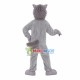 Thin Gray Wolf With Open Mouth Mascot Costume