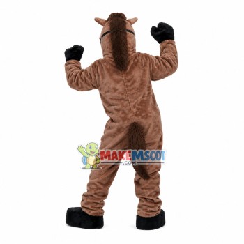 Erect The Light Brown Adult Horse Mascot Costume Erect The Light Brown Adult Horse Mascot Costume