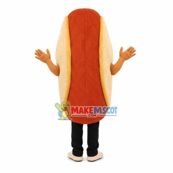 Crude Hot Dog With Mustard Sauce Mascot Costume Crude Hot Dog With Mustard Sauce Mascot Costume