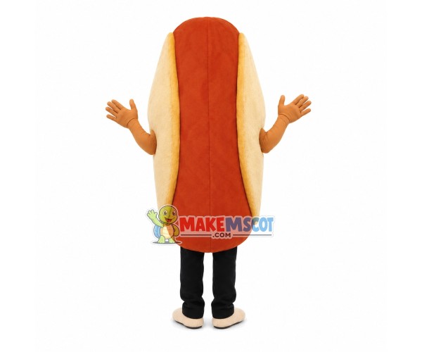 Crude Hot Dog With Mustard Sauce Mascot Costume Crude Hot Dog With Mustard Sauce Mascot Costume