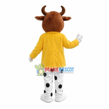 Spotted Cow In the Cardigan Jacket Mascot Costume