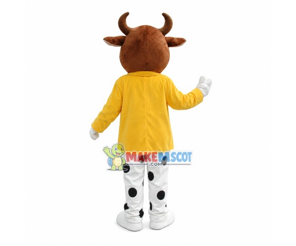 Spotted Cow In the Cardigan Jacket Mascot Costume Spotted Cow In the Cardigan Jacket Mascot Costume