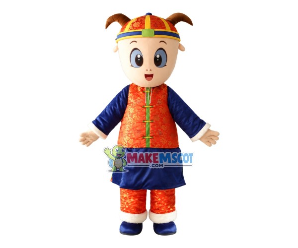 Blessing Doll Wearing Thick Padded Jacket Mascot Costume Blessing Doll Wearing Thick Padded Jacket Mascot Costume