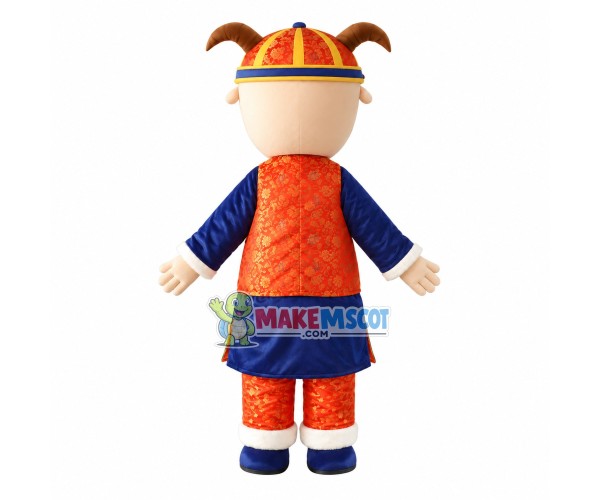 Blessing Doll Wearing Thick Padded Jacket Mascot Costume Blessing Doll Wearing Thick Padded Jacket Mascot Costume
