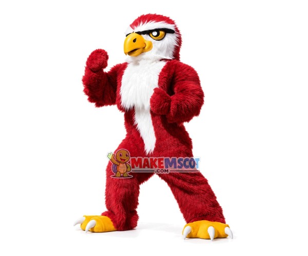 Powerful Fierce Red Hairy Eagle Mascot Costume Powerful Fierce Red Hairy Eagle Mascot Costume