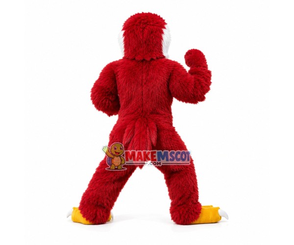 Powerful Fierce Red Hairy Eagle Mascot Costume Powerful Fierce Red Hairy Eagle Mascot Costume