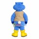 Plush Blue Tiger With Outdoor Vest Mascot Costume Plush Blue Tiger With Outdoor Vest Mascot Costume