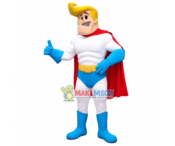 Muscle Blond Cleaning Guard Mascot Costume Muscle Blond Cleaning Guard Mascot Costume