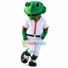Warm-up Rugby Player Bullfrog Mascot Costume