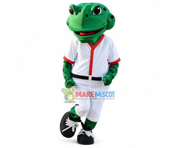 Warm-up Rugby Player Bullfrog Mascot Costume Warm-up Rugby Player Bullfrog Mascot Costume