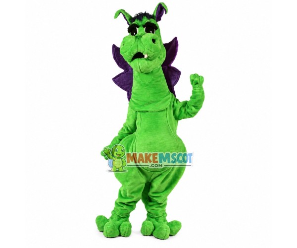 Green Spotted Dinosaur With Ears Up Mascot Costume