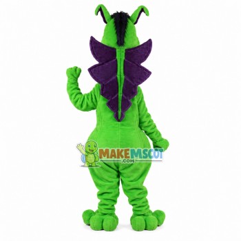 Green Spotted Dinosaur With Ears Up Mascot Costume Green Spotted Dinosaur With Ears Up Mascot Costume