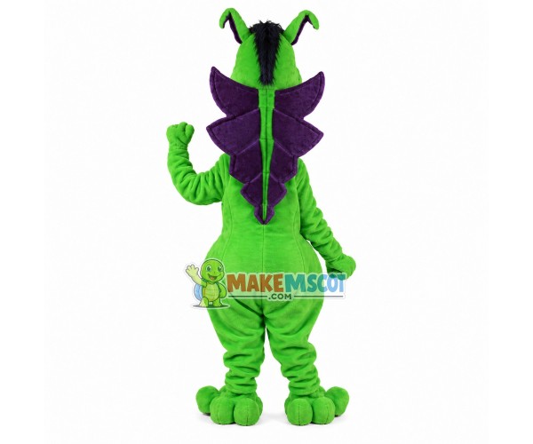Green Spotted Dinosaur With Ears Up Mascot Costume Green Spotted Dinosaur With Ears Up Mascot Costume