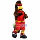 Adult Powerful Eagle In Overalls Mascot Costume Adult Powerful Eagle In Overalls Mascot Costume