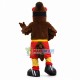 Adult Powerful Eagle In Overalls Mascot Costume Adult Powerful Eagle In Overalls Mascot Costume