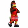 Adult Powerful Eagle In Overalls Mascot Costume