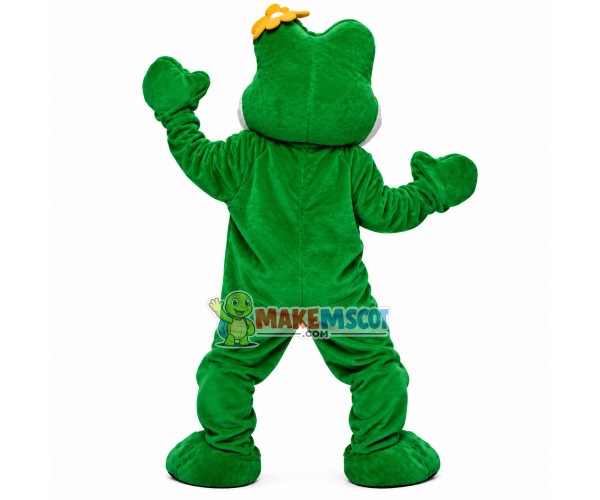 Big Faced Adult Frog With Flower Mascot Costume Big Faced Adult Frog With Flower Mascot Costume