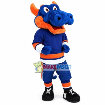 Professional Plush Blue Dragon Mascot Adult Costume