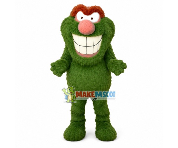 Big Mouth Green Furry Monster Mascot Costume Big Mouth Green Furry Monster Mascot Costume
