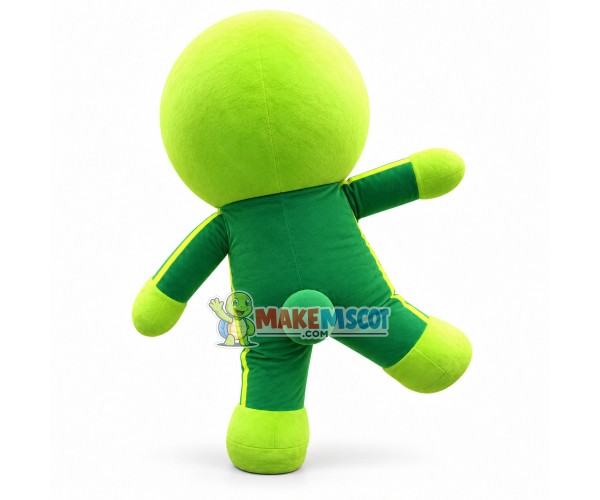 The Green Doll With Humble Expression Mascot Costume The Green Doll With Humble Expression Mascot Costume