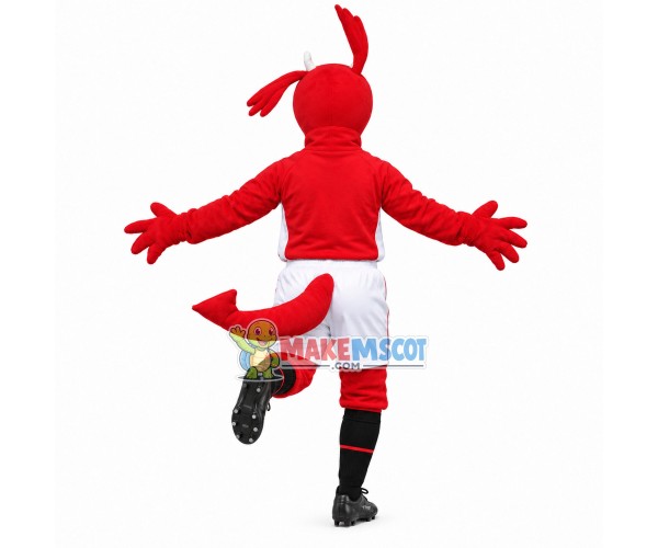 Exciting Red Dragon On The Field Mascot Costume Exciting Red Dragon On The Field Mascot Costume