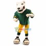 Athletic Rugby Player White Leopard Mascot Costume