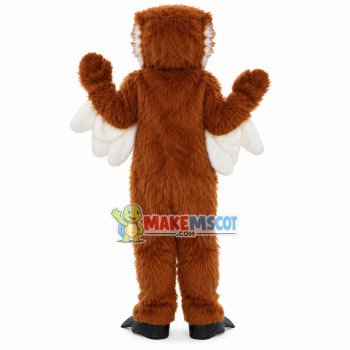 Adult Hairy Owl With White Wings Mascot Costume Adult Hairy Owl With White Wings Mascot Costume