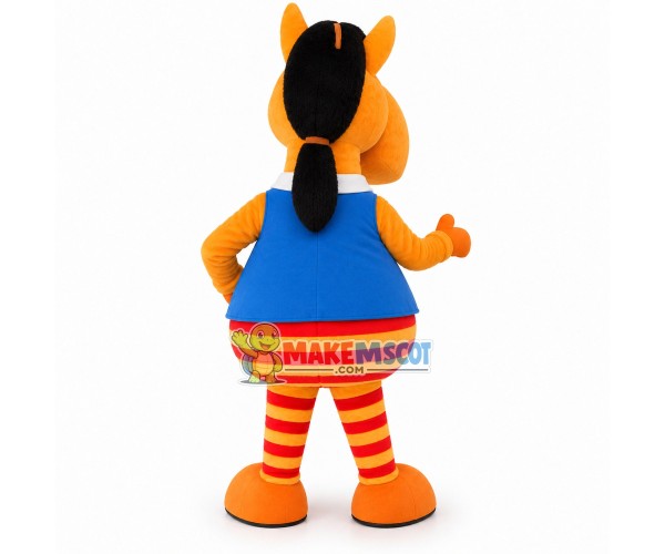 Orange Striped Horse of The Toy World Mascot Costume Orange Striped Horse of The Toy World Mascot Costume