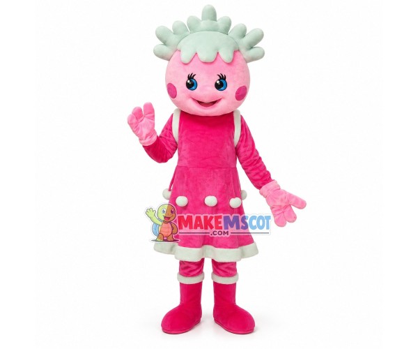 Christmas Pretty Pink Doll Cartoon Mascot Costume