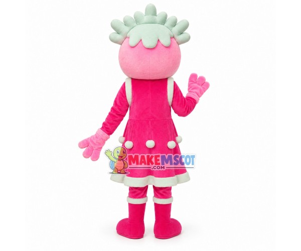 Christmas Pretty Pink Doll Cartoon Mascot Costume Christmas Pretty Pink Doll Cartoon Mascot Costume
