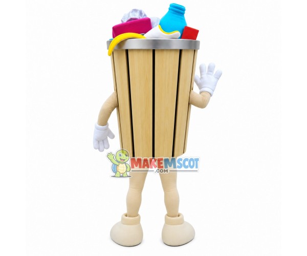 Trash Bin Full of Recyclables Mascot Costume Trash Bin Full of Recyclables Mascot Costume