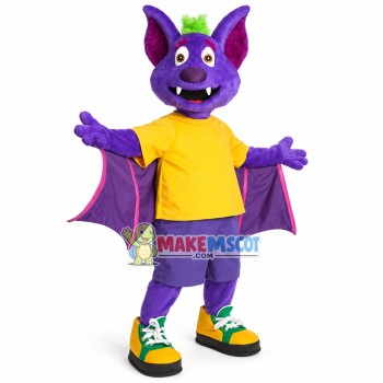 Purple Bat of Community College Mascot Costume