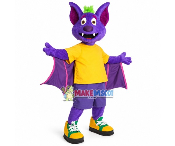 Purple Bat of Community College Mascot Costume Purple Bat of Community College Mascot Costume